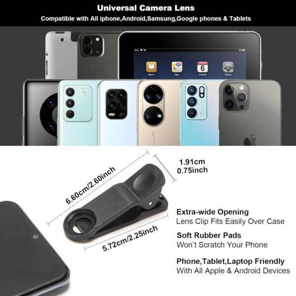 Fisheye Lens 235° Phone Camera Lens, Fish Eye Lens for iPhone 14 13 12 X XR Pixel Samsung Smartphone,Clip on Cell Phone，Funny Photos - Image 6