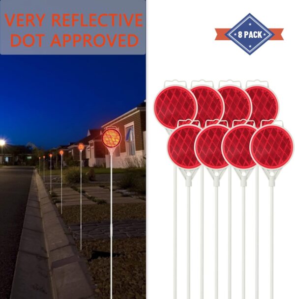 Reflective Driveway Markers,Snow Plow Markers,51 Inch Fiberglass Pole Double Sided Reflector for Driveway (Pack of 8) - Image 5