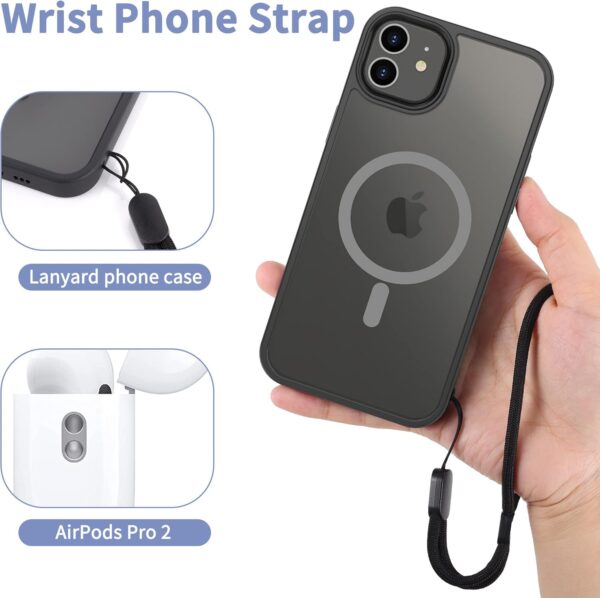 CACOE Cell Phone Lanyard 2 Pcs-1 Pcs Adjustable Neck Strap,1 Pcs Wrist Strap,2 Pcs Pads,Universal Crossbody,Multifuctional Compatible with Most Smartphones(Black) - Image 7