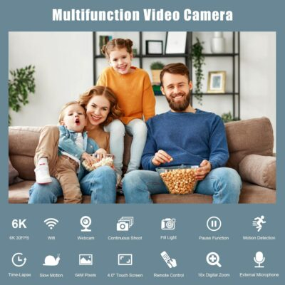Ultra HD Vlogging Powerhouse: 6K Camcorder with 64MP Night Vision, 18X Zoom & Touch Screen! - 이미지 6