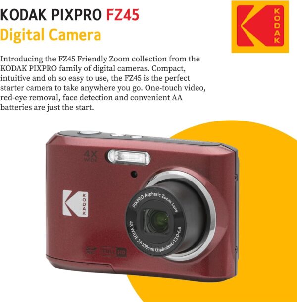 Capture Every Moment: Kodak PIXPRO FZ45 Bundle with Case & 128GB SD Card - Image 7