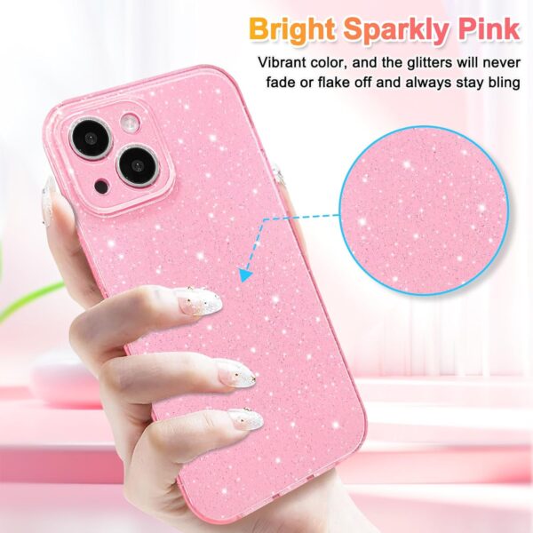 Dazzling Hython iPhone 13 Case: Sparkly Pink Glamour with Slim Shockproof Protection for Fashion-Forward Women - Image 2
