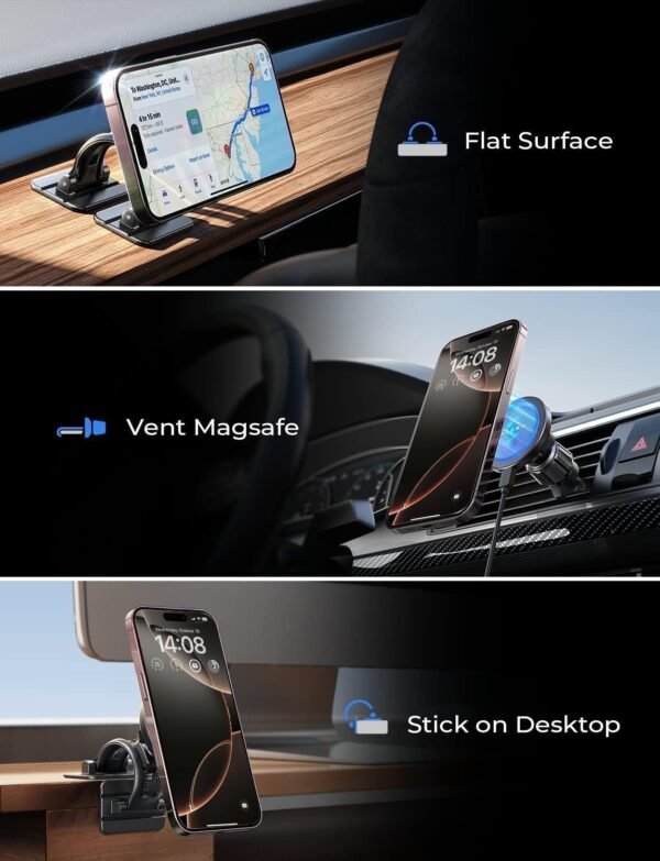 Empower Your Drive: The Ultimate 15W MagSafe Magnetic Car Charger for iPhone and Samsung Devices! - Image 7