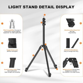 Ultimate Versatility: 6.23ft COMAN Adjustable Light Stand for All Your Photography Needs - 이미지 4