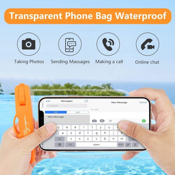Waterproof Phone Pouch Bag - 7.5in Water Proof Cell Phone Case for Beach Travel Must Haves, IPX8 Dry Bag with Lanyard for iPhone 16 15 Pro Max Galaxy S24+ S23, Cruise Ship Essentials - Image 4
