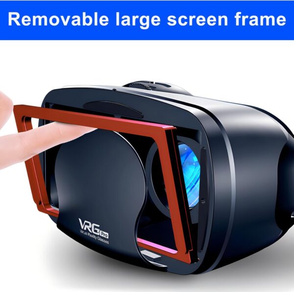 VR Headset, 3D VR Glasses Virtual Reality Goggles Anti-Blue Light for iPhone & Android Compatible 5.0-7.0 inch, Adjustable 3D Glasses Headset Helmets with Controller, for Movies,TV & Video Games - Image 4