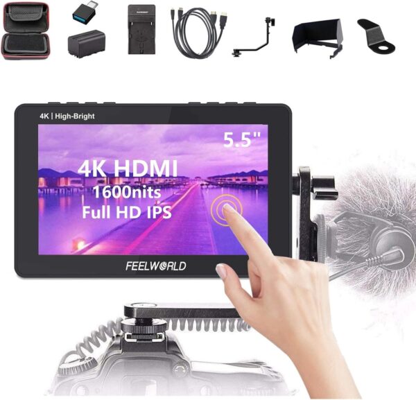 Illuminate Your Filmmaking: FEELWORLD F6 Pro 4K Touch Screen Monitor with NP-F970 Battery & Storage Package