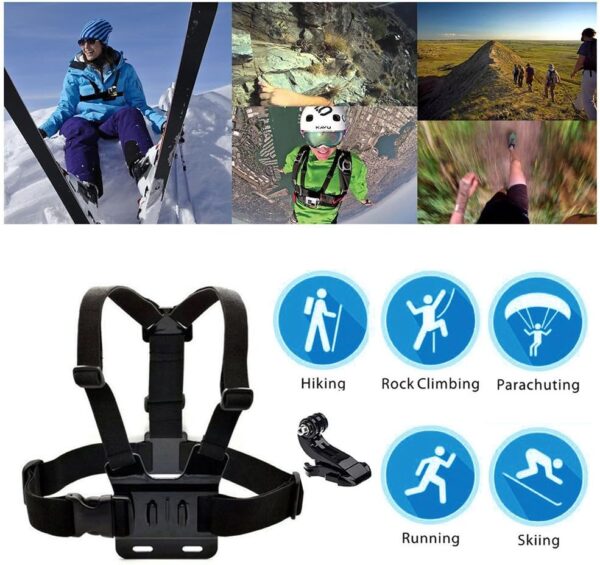 Chest Harness Mount Adjustable Chest Strap Belt with J Hook Compatible with Gopro Hero 13 12 11 10 9 8/AKASO/Dragon Touch/Vemont/Remali Capature Cam/WOLFANG/Surfola Action Camera Accessories - Image 4