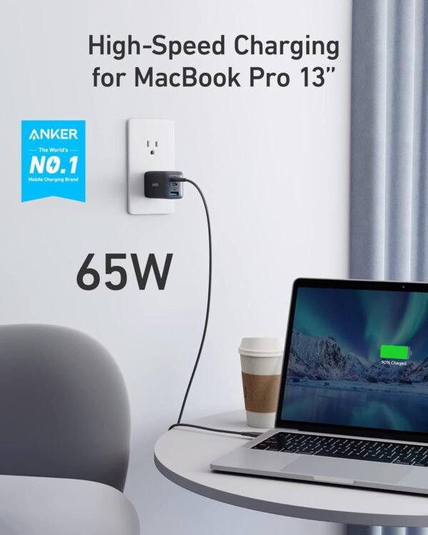 Power Up Anywhere: Anker’s Compact 65W USB-C Charger with Triple Ports for All Your Devices! - Image 2