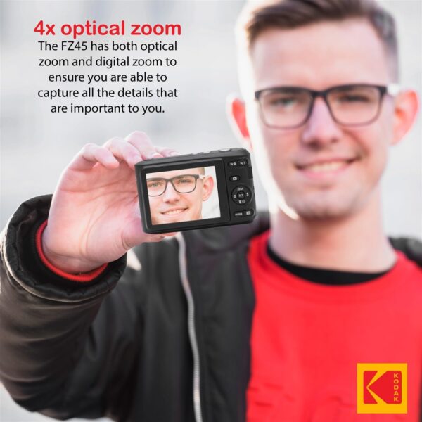 Capture Every Moment: Kodak PIXPRO FZ45 Bundle with Case & 128GB SD Card - Image 6