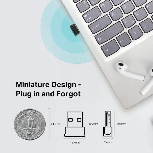 TP-Link Nano 2-in-1 USB Bluetooth WIFi Adapter AC600(Archer T2UB Nano)- Bluetooth 4.2 with 2.4G/5G Dual Band Wireless Network Adapter for Desktop PC, WPA3, Supports Windows 11,10, 8.1,8, 7 - Image 5