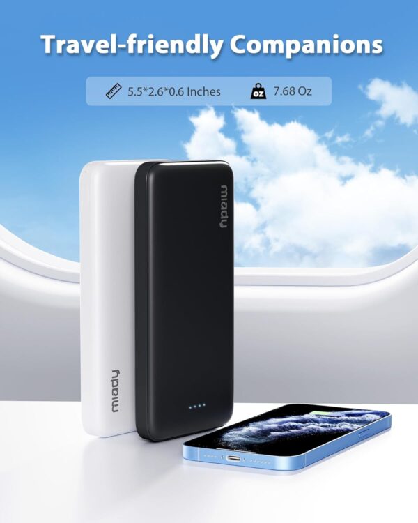 Miady 2-Pack 10000mAh Dual USB Portable Charger, USB-C Fast Charging Power Bank, Backup Charger for iPhone 15/14/13, Galaxy S23/22, Pixel and etc - Image 7