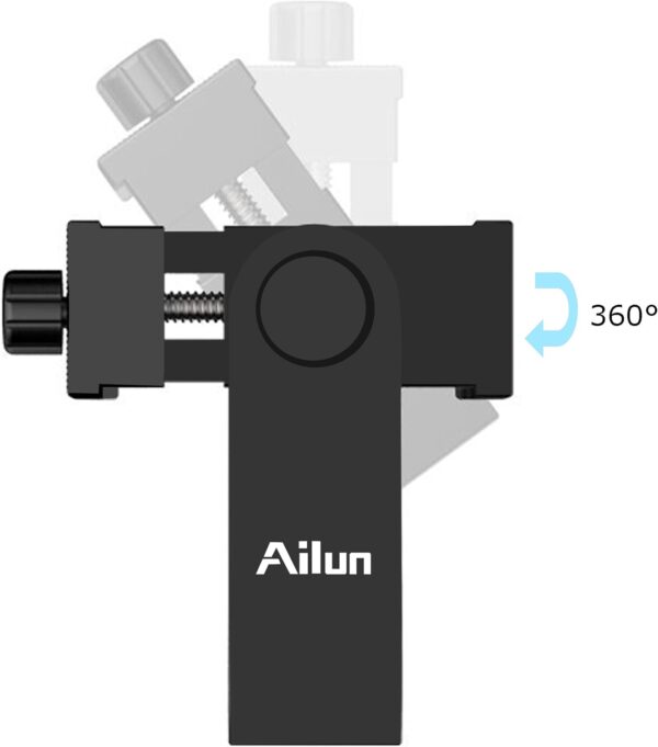 Ailun Phone Holder/Vertical and Horizontal Tripod Mount Adapter Rotatable Bracket with 1/4 inch Screw, Adjustable Clip for iPhone, Android Cell Phone, Selfie Stick, Camera Stand - Image 2