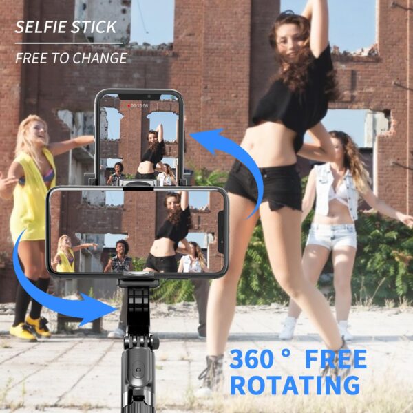 Gimbal Stabilizer for Smartphone ，with Retractable Selfie Stick and Tripod，1-Axis Multifunction Remote 360°Automatic Rotation， Auto Balance for iPhone/Android - Image 3