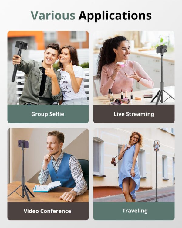 "Versatile 60-Inch Sensyne Tripod & Selfie Stick: Your Ultimate Companion for Photos, Vlogs, and Live Streaming!" - Image 2