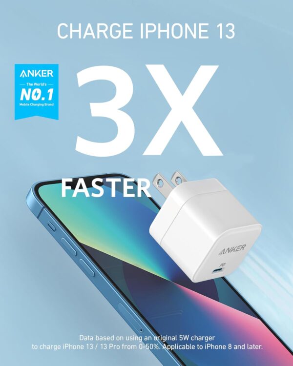 Anker USB C Charger with Foldable Plug, 20W USB C Charger Block for iPhone 16 / 15 and More Series, Galaxy, Pixel, iPad (Cable Not Included, 2 Pack) - Image 2