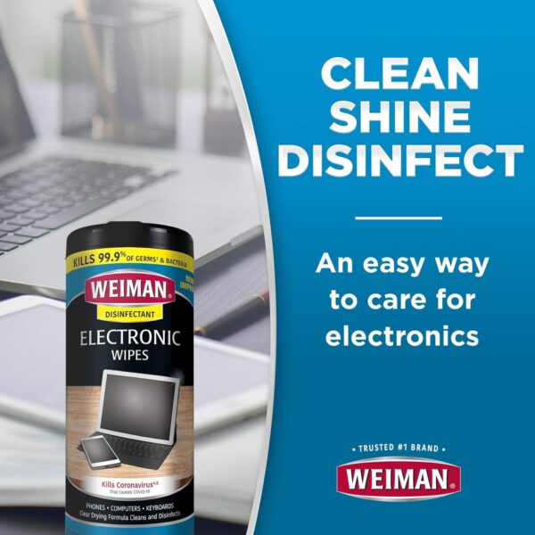 "Ultimate Tech Clean Kit: 30 Count Weiman Electronics Disinfecting Wipes with Microfiber Towel for Sparkling Screens and Devices!" - Image 3