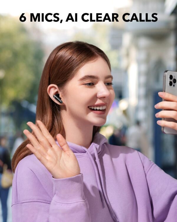 Soundcore P40i by Anker, Noise Cancelling Wireless Earbuds, Adaptive Noise Cancelling to Environments, Heavy Bass, 60H Playtime, 2-in-1 Case and Phone Stand, IPX5, Wireless Charging, Bluetooth 5.3 - Image 6