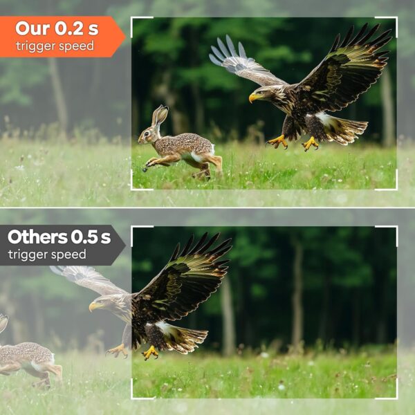 Solareye Trail Camera WiFi - 48MP 2.7K Game Camera with Night Vision Motion Activated with 32GB SD Card,120° Detection Angle,Built-in 5000mAh Battery 0.2s Trigger Speed IP66 for Wildlife Monitor (US) - Image 5