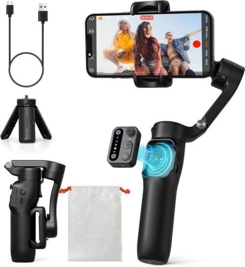 "Capture the Moment: The Ultimate Portable 3-Axis Gimbal Stabilizer for Your iPhone and Android Adventures!"