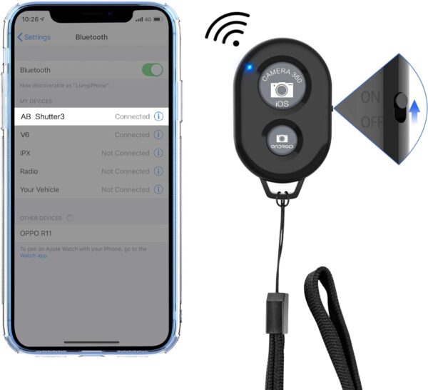 Wireless Camera Remote Shutter for Smartphones (2 Pack), zttopo Wireless Phone Camera Remote Control Compatible with iPhone/Android Cell Phone - Create Amazing Photos and Selfies, Wrist Strap Included - Image 2