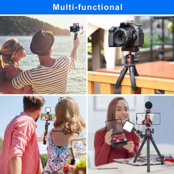 ULANZI Camera Tripod, Mini Flexible Stand with Hidden Phone Holder w Cold Shoe Mount, 1/4'' Screw for Magic Arm, Universal for iPhone 16 15 14 Pro Max XS Max X 8 Samsung Canon Nikon Sony Cameras - Image 6