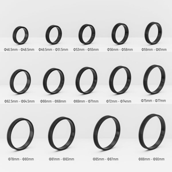NEEWER 14PCS Seamless Follow Focus Gear Ring Set 0.8 MOD for ø46.5-90mm Lens, Compatible with SmallRig Compatible with Tilta NEEWER Follow Focus for Canon Sony Nikon Fujifilm Sigma Lens, PG008 - Image 5
