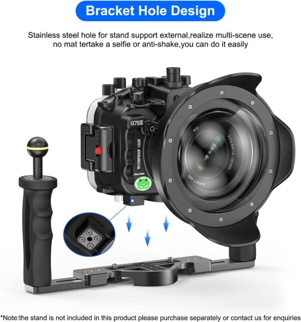 Sea frogs Underwater Camera Case Compatible with Sony A7SIII 16-35MM with Wide Angle Fisheye Lens IPX8 40m/130ft Maximum Diving Depth Waterproof Camera Housing for Diving, Surfing, Rowing, Skiing - Image 4