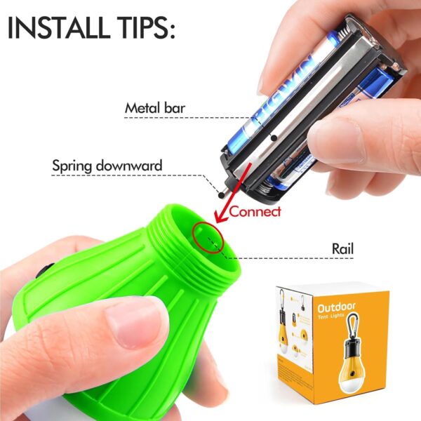 Tent Lamp 4 Packs Portable LED Tent Lights Clip Hook Hurricane Emergency Lights LED Camping Lights Bulb Camping Lanterns Camping Equipment for Camping Hiking Backpacking Outage - Image 6