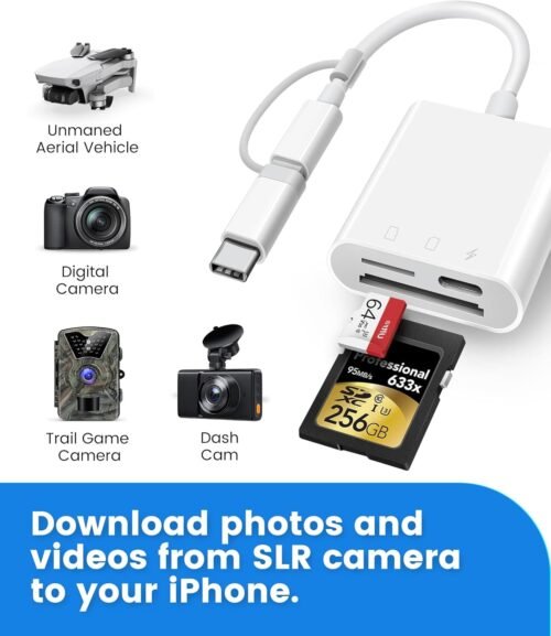 "Capture Moments Anywhere: Oyuiasle Dual-Slot SD Card Reader for iPhone and iPad" - 이미지 7