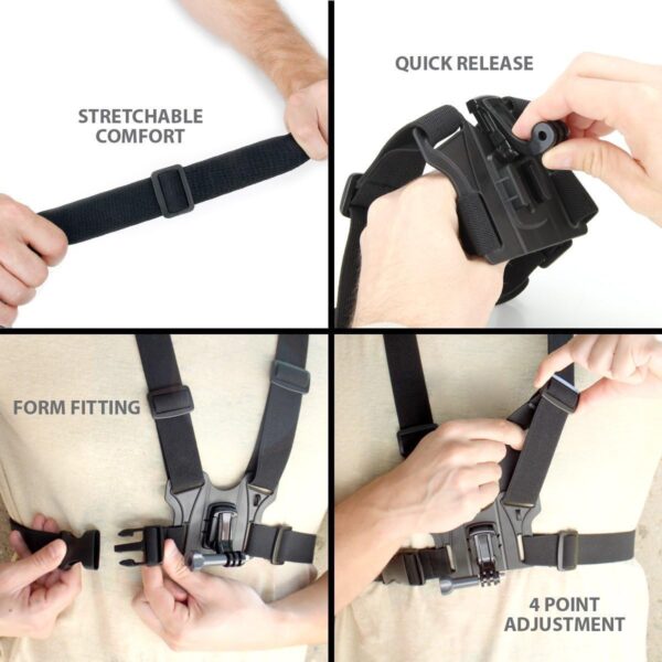 Chest Harness Mount Adjustable Chest Strap Belt with J Hook Compatible with Gopro Hero 13 12 11 10 9 8/AKASO/Dragon Touch/Vemont/Remali Capature Cam/WOLFANG/Surfola Action Camera Accessories - Image 5