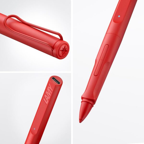 Luminous LAMY Safari Note+ Red: The Ultimate iPad Stylus with Palm Rejection and Tilt Sensitivity - Image 2