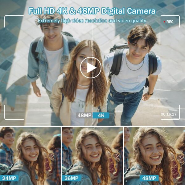 "Capture Every Moment: 48MP 4K Vlogging Camera with Anti-Shake & 16X Zoom – Perfect for Aspiring Creators!" - Image 3