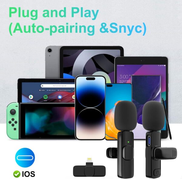 Dual Wireless Lavalier Mics for iPhone: Effortless Plug-and-Play Audio for Vlogs, Interviews, and TikTok Magic! - Image 6