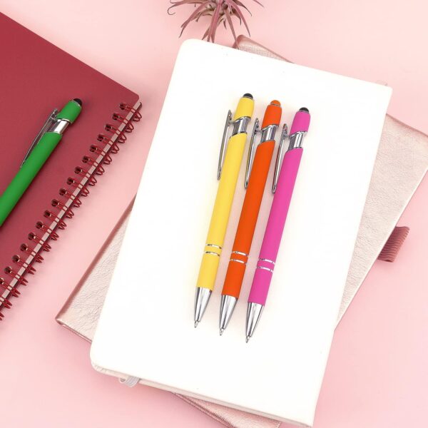 "Dual Delight: 8-Pack Retractable Ballpoint and Stylus Pens for Seamless Touchscreen Use" - Image 7