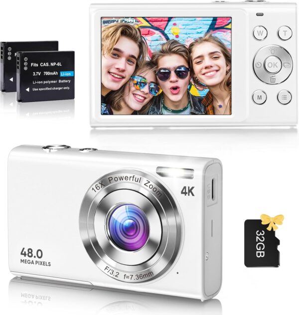 "Capture Every Moment: 48MP 4K Vlogging Camera with Anti-Shake & 16X Zoom – Perfect for Aspiring Creators!"