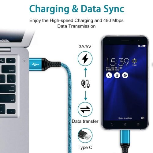 "Lightning Speed: Dual 6FT USB Type-C Charger Cables for Ultimate Android Power!" - 이미지 5