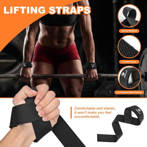 Lifting Straps for Weightlifting, Wrist Straps for Weightlifting, Deadlifts, Bodybuilding, Strength Training, Weight Lifting Straps for Men&Women - Image 3