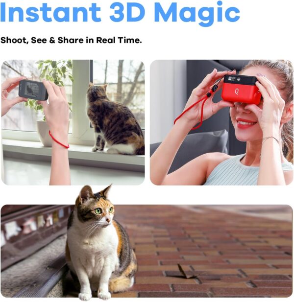 KanDao QooCam EGO - Viewer-Integrated 3D VR Camera, 24MP/8K Photos/4K 60FPS Videos Stereoscopic 3D Instant Display Camera, Compatible on VR Headsets/AR Glasses/Projectors, Charging Kit - Image 3