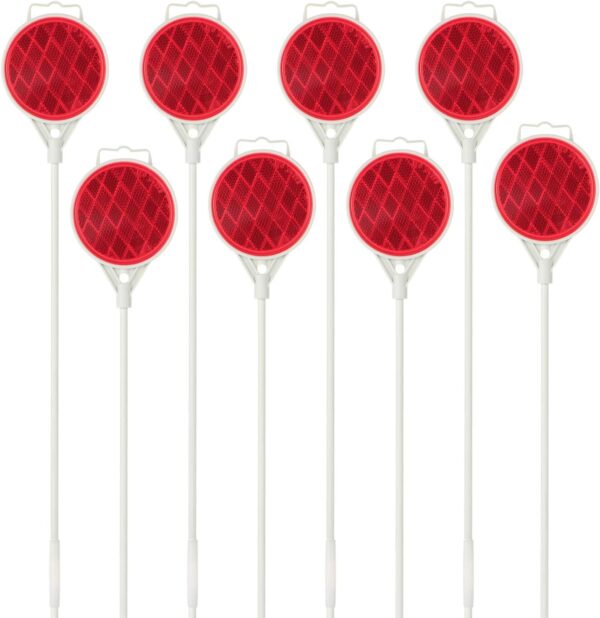 Reflective Driveway Markers,Snow Plow Markers,51 Inch Fiberglass Pole Double Sided Reflector for Driveway (Pack of 8)