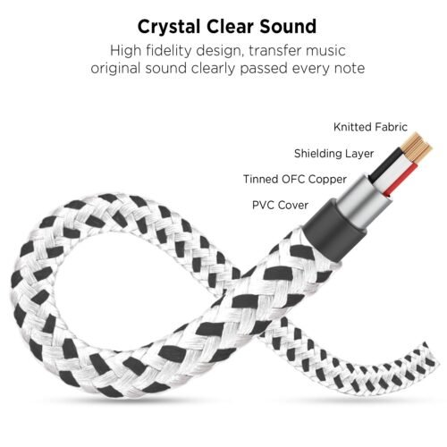 "DUKABEL Zebra White Audio Splitter: Elevate Your Listening Experience with a Stylish 3.5mm TRS Cable" - 이미지 7