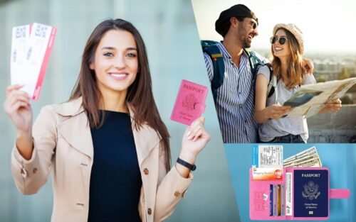 Chic RFID-Blocking Leather Passport Wallet: Stylish Travel Companion for All! (Pink) - 이미지 7