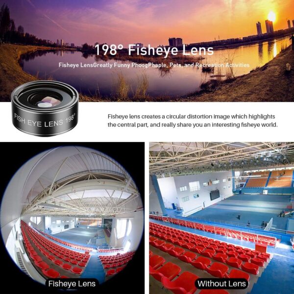 SHUTTERMOON Camera Lens Kit Smartphones/Pixel/Samsung/Android Phones Camera. 2xTele Lens ZoomLens+Fisheye Lens+0.36XSuper Wide Angle Lens & 20X Macro Lens CPL.Blue &Red Filter Filter - Image 4