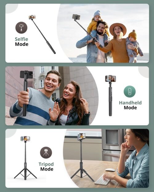 "Versatile 60-Inch Sensyne Tripod & Selfie Stick: Your Ultimate Companion for Photos, Vlogs, and Live Streaming!" - 이미지 4