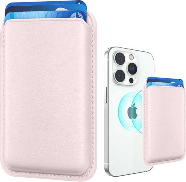 Chic Light Pink Mag-Safe Wallet: The Ultimate Magnetic Card Holder for Your iPhone 15/14/13/12 Pro Series!