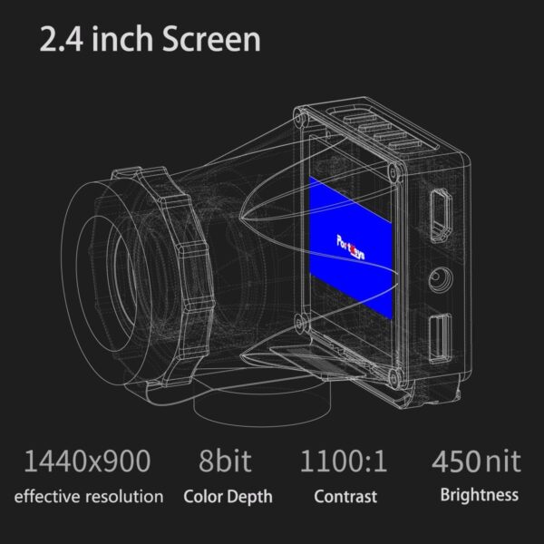 Portkeys LEYE III 4K 30P HDMI Electronic Viewfinder 3D LUT LCD Monitor 2.4 Inch Screen LCD EVF(Adjustable +8D~-3D) Customized Peaking Range and Use E6 Battery - Image 4
