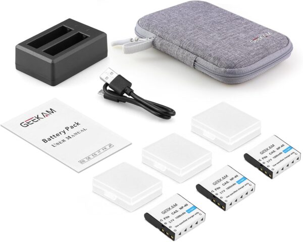 Power Triad: 3-Pack NP-40 Rechargeable Battery with USB Charger for Casio Camcorders - Image 7