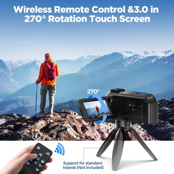 "Ultimate 4K 30fps Video Camcorder: Night Vision, 16X Zoom & 270° Touch Screen – Perfect for YouTube Creators!" - Image 5