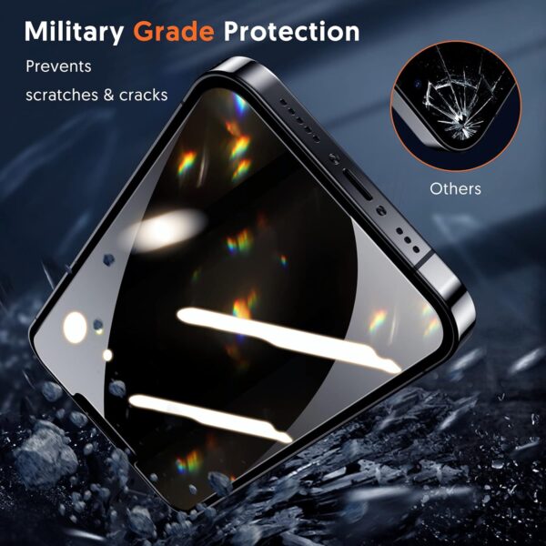 “Ultimate 2-Pack Privacy Shield for iPhone 16e/14/13/13 Pro: Anti-Spy Tempered Glass with Effortless Installation Kit!” - Image 5