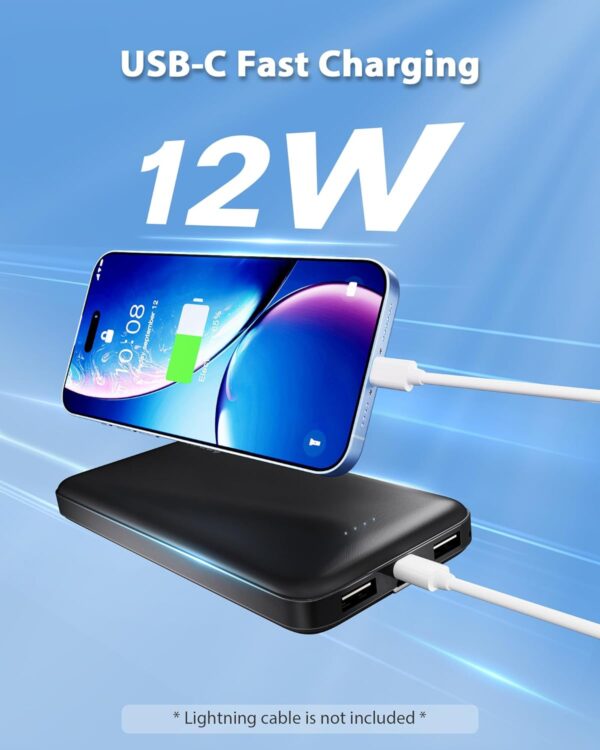 Miady 2-Pack 10000mAh Dual USB Portable Charger, USB-C Fast Charging Power Bank, Backup Charger for iPhone 15/14/13, Galaxy S23/22, Pixel and etc - Image 2